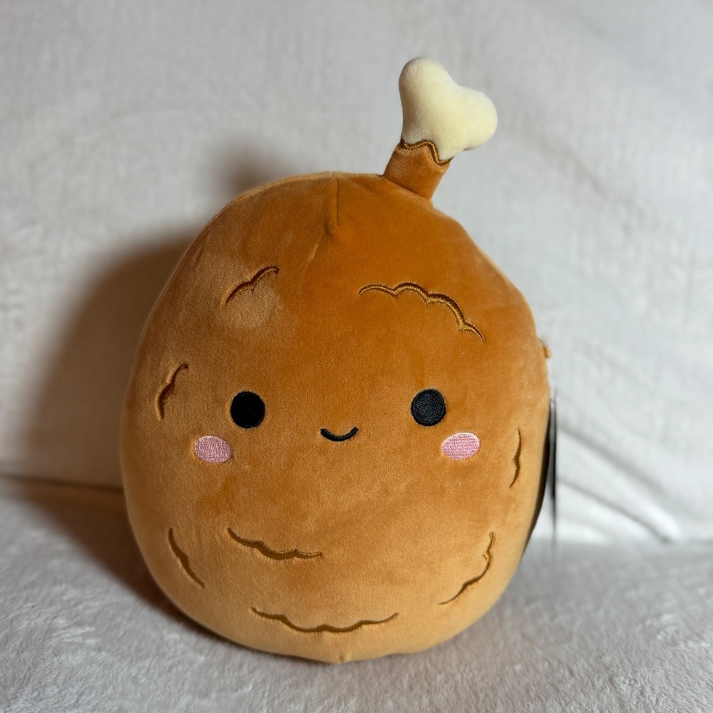 Squishmallow 10" Oksana Fried Chicken Drumstick Food Stuffed Plush Toy 2024 NEW